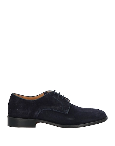 PAOLO DA PONTE Laced shoes Navy blue Leather
