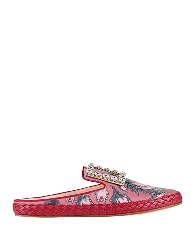 ROGER VIVIER Mules and clogs Garnet Textile fibres, Leather