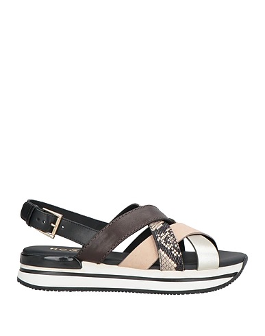 HOGAN Sandals Dark brown Leather