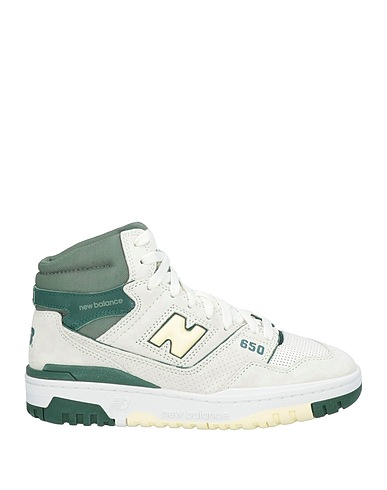 NEW BALANCE Sneakers Green Leather, Textile fibers