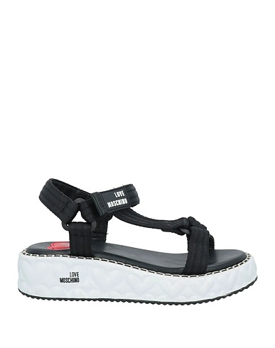 LOVE MOSCHINO Sandals Black Textile fibres, Leather