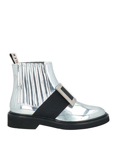 ROGER VIVIER ショートブーツ シルバー 紡績繊維