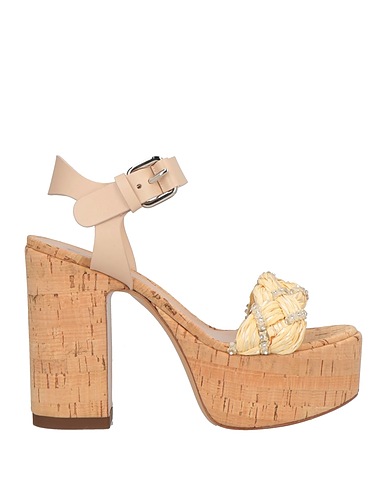 CASADEI Sandali Sabbia Fibre tessili, Rafia naturale