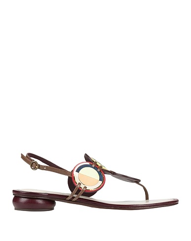 TORY BURCH Flip flops Burgundy Goat skin