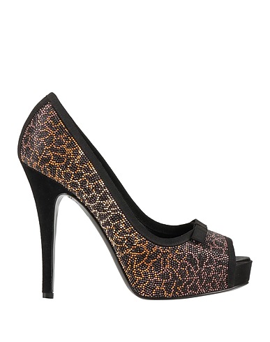 DOLCE&GABBANA Pump Black Leather, Textile fibers