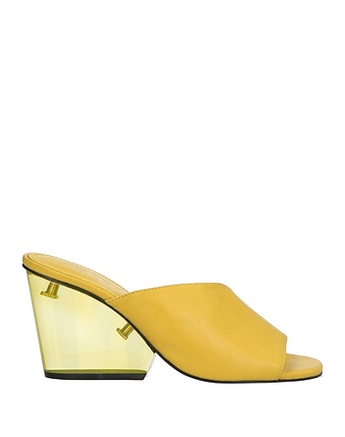 TORY BURCH Sandals Mustard Leather, PVC - Polyvinyl chloride