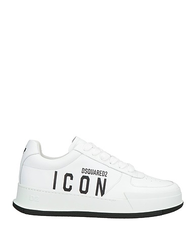 DSQUARED2 Sneakers White Leather, Textile fibers