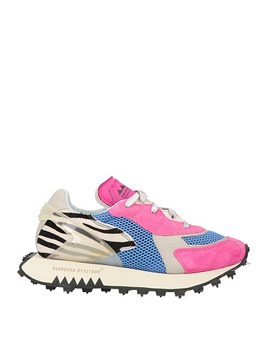 RUN OF Sneakers Magenta Leather, Textile fibers