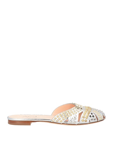 AGL Mules and clogs Silver Leather