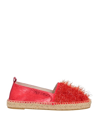 HOLA GUAPA Espadrilles Red Leather, Textile fibers