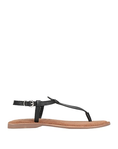 LAZAMANI Tongs Noir Cuir