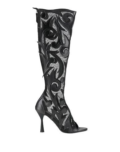 AGL Boots Black Textile fibres, Leather