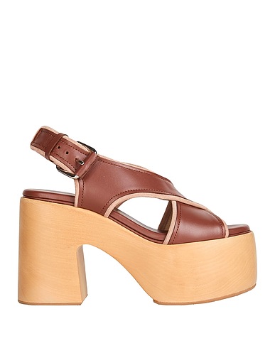 CASADEI Mules and clogs Chocolate brown Leather