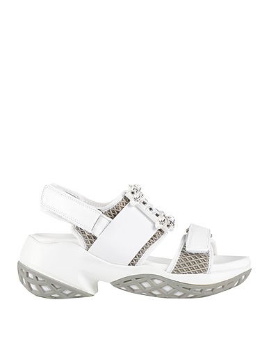 ROGER VIVIER サンダル ホワイト 革（なめし加工） / 紡績繊維
