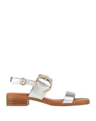 SUPER WOMEN Sandals Silver Leather