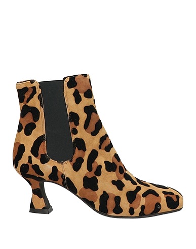 CARMENS Ankle boot Camel Leather, Textile fibres