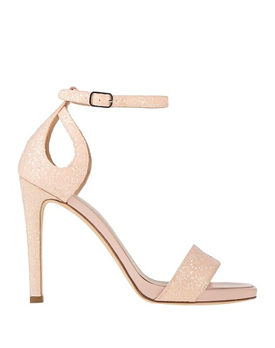 LELLA BALDI Sandals Light pink Textile fibers, Leather