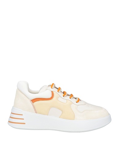 HOGAN FOOTWEAR Off white Leather, Textile fibres