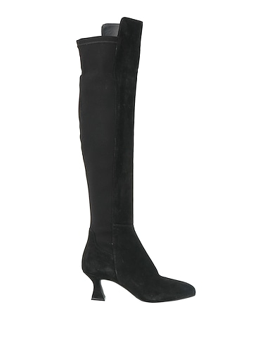 CARMENS Boots Black Leather, Textile fibers