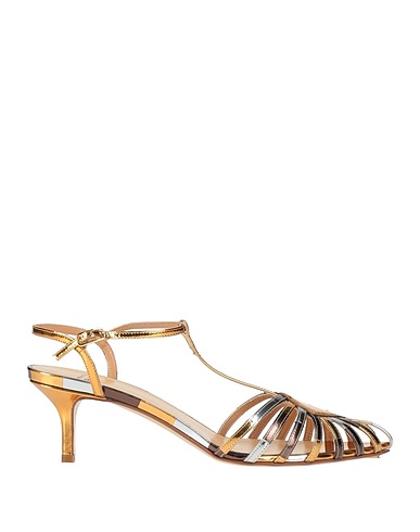 FRANCESCO RUSSO Sandals Gold Leather
