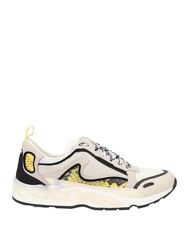 SANDRO Sneakers Beige Leather, Textile fibers