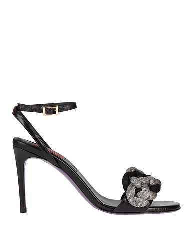 MISSONI Sandali Nero Fibre tessili, Pelle