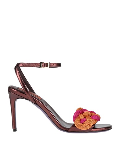 MISSONI Sandals Bronze Textile fibres, Leather