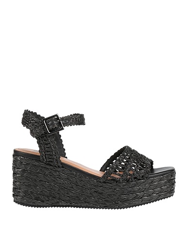 BIBI LOU Sandals Black Natural raffia