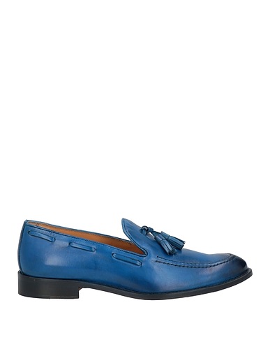 SAXONE Mocassino Blu Pelle