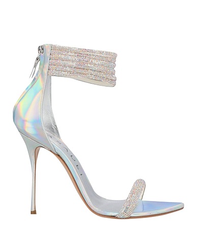 CASADEI Sandals Silver Textile fibres