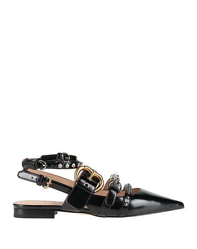 PINKO Ballet flats Black Textile fibres