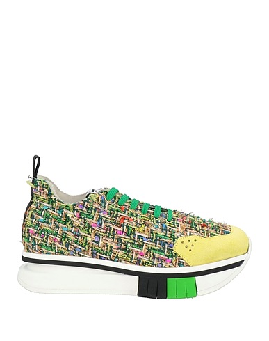 FABI Sneakers F65 Verde Pelle, Fibre tessili
