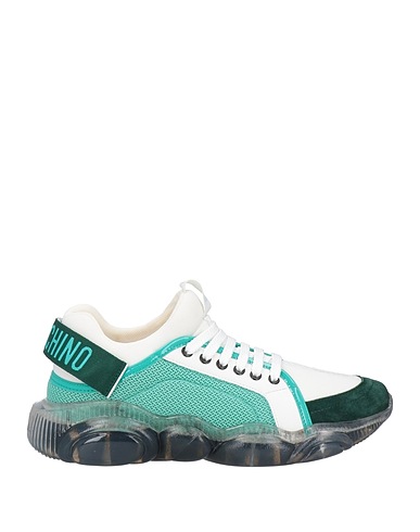 MOSCHINO Sneakers Turquoise Leather, Textile fibers