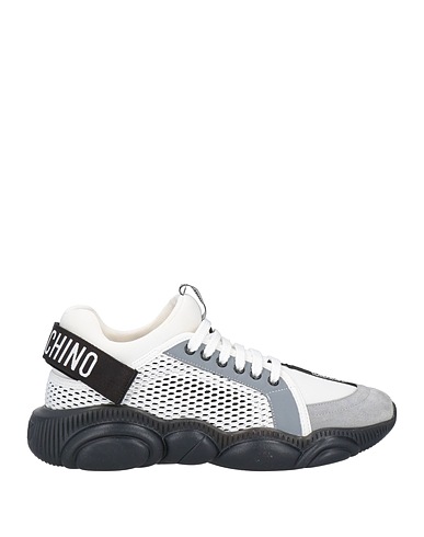 MOSCHINO FOOTWEAR White Leather, Textile fibers