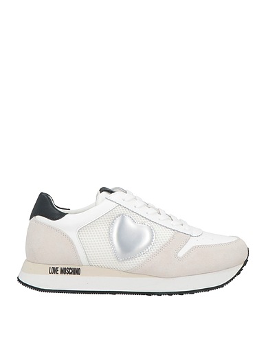 LOVE MOSCHINO Sneakers Weiß Leder, Gewebefasern