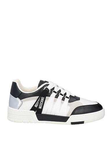 MOSCHINO FOOTWEAR White Leather, Textile fibers