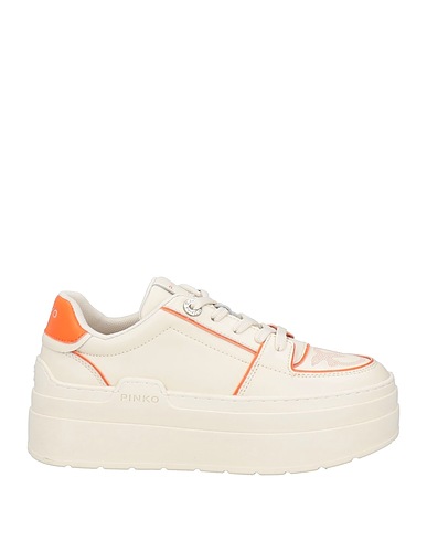 PINKO Sneakers Elfenbein Kalbsleder, Gewebefasern