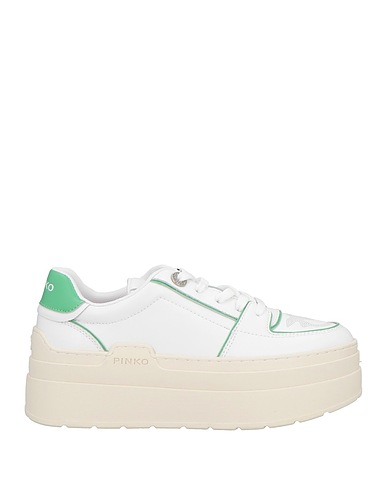 PINKO Sneakers Weiß Kalbsleder, Gewebefasern