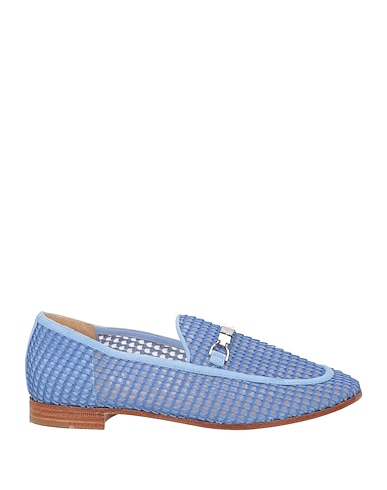 GIORGIO ARMANI Loafers Light blue Textile fibers, Leather