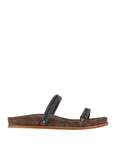 BRUNELLO CUCINELLI Sandals Khaki Leather