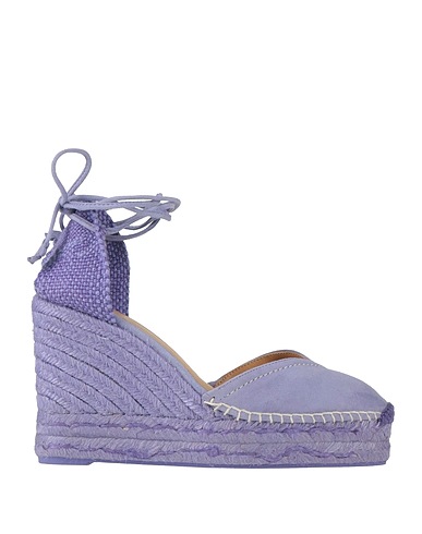 CASTAÑER Espadrilles Mauve Leather, Textile fibers