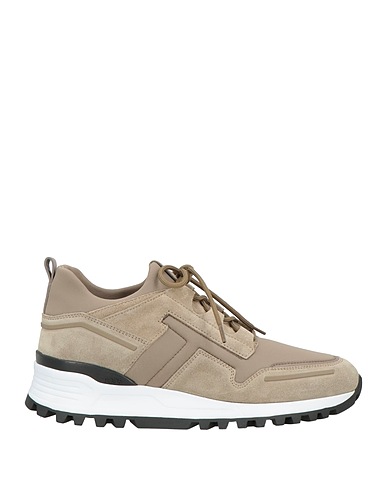 TOD'S Sneakers Taupe Leather, Textile fibres