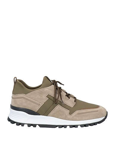 TOD'S Sneakers Verde militare Pelle, Fibre tessili