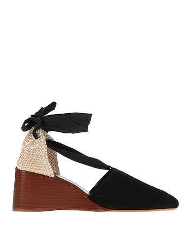 CASTAÑER Pump Black Leather, Textile fibers