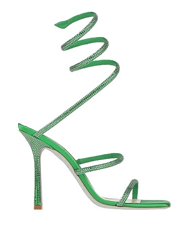 RENE' CAOVILLA Sandals Green Textile fibres