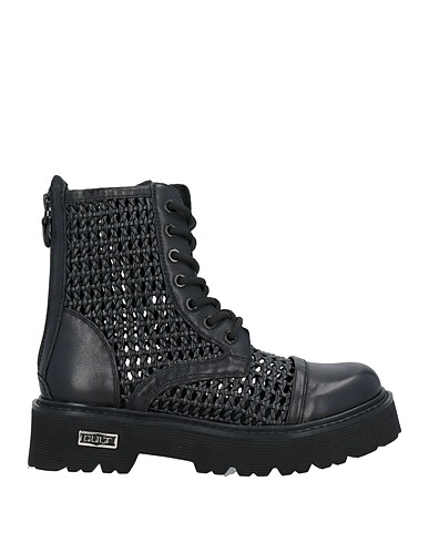CULT Ankle boot Black Leather, Textile fibres