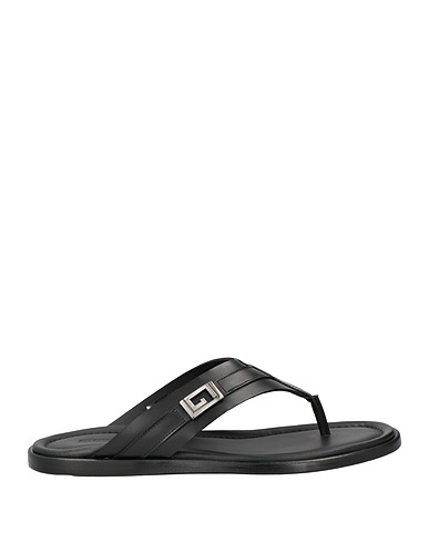 GIOVANNI CONTI Flip flops Black Calfskin