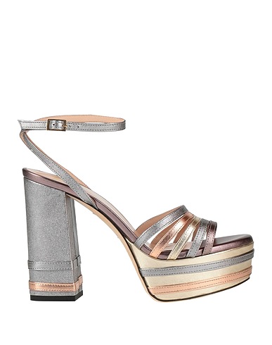 ERNESTO ESPOSITO Sandals Silver Textile fibers