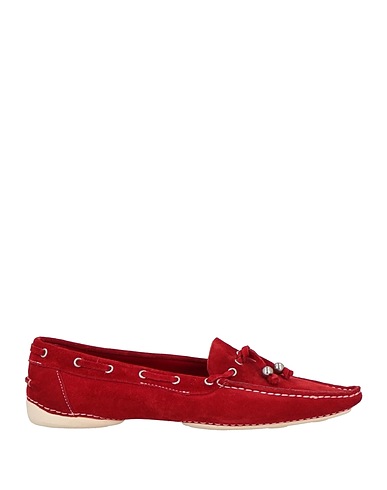 SERGIO ROSSI Loafers Red Leather