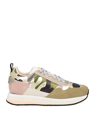 APEPAZZA Sneakers Verde militare Fibre tessili, Pelle
